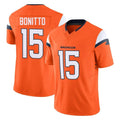 Seanshop D.Broncos #15 Nik Bonitto Player Orange Vapor F.U.S.E. Limited Home Game Stitched Jerseys