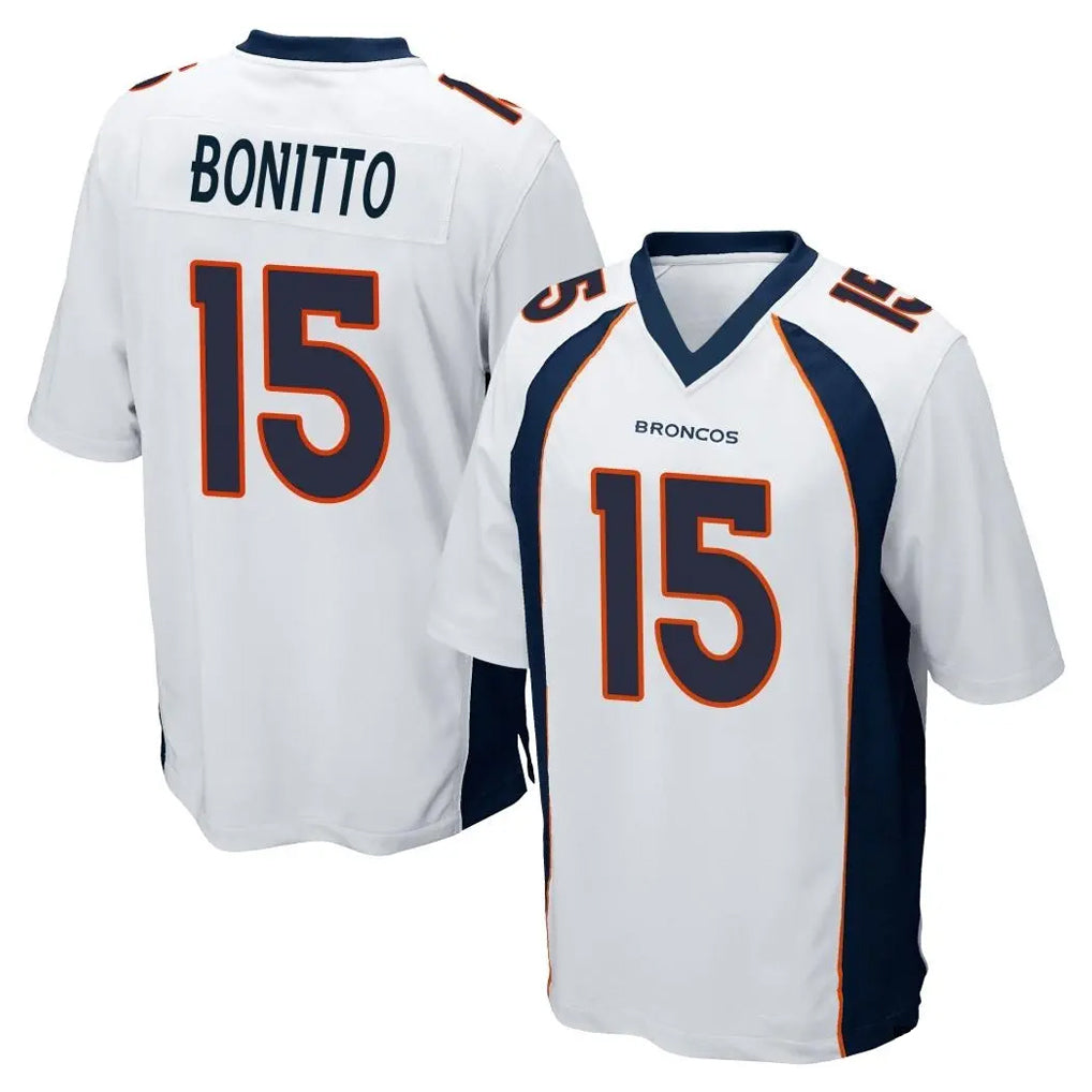 Seanshop D.Broncos #15 Nik Bonitto Player White Game Stitched Jerseys