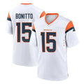 Seanshop D.Broncos #15 Nik Bonitto Player White Home Game Stitched Jerseys
