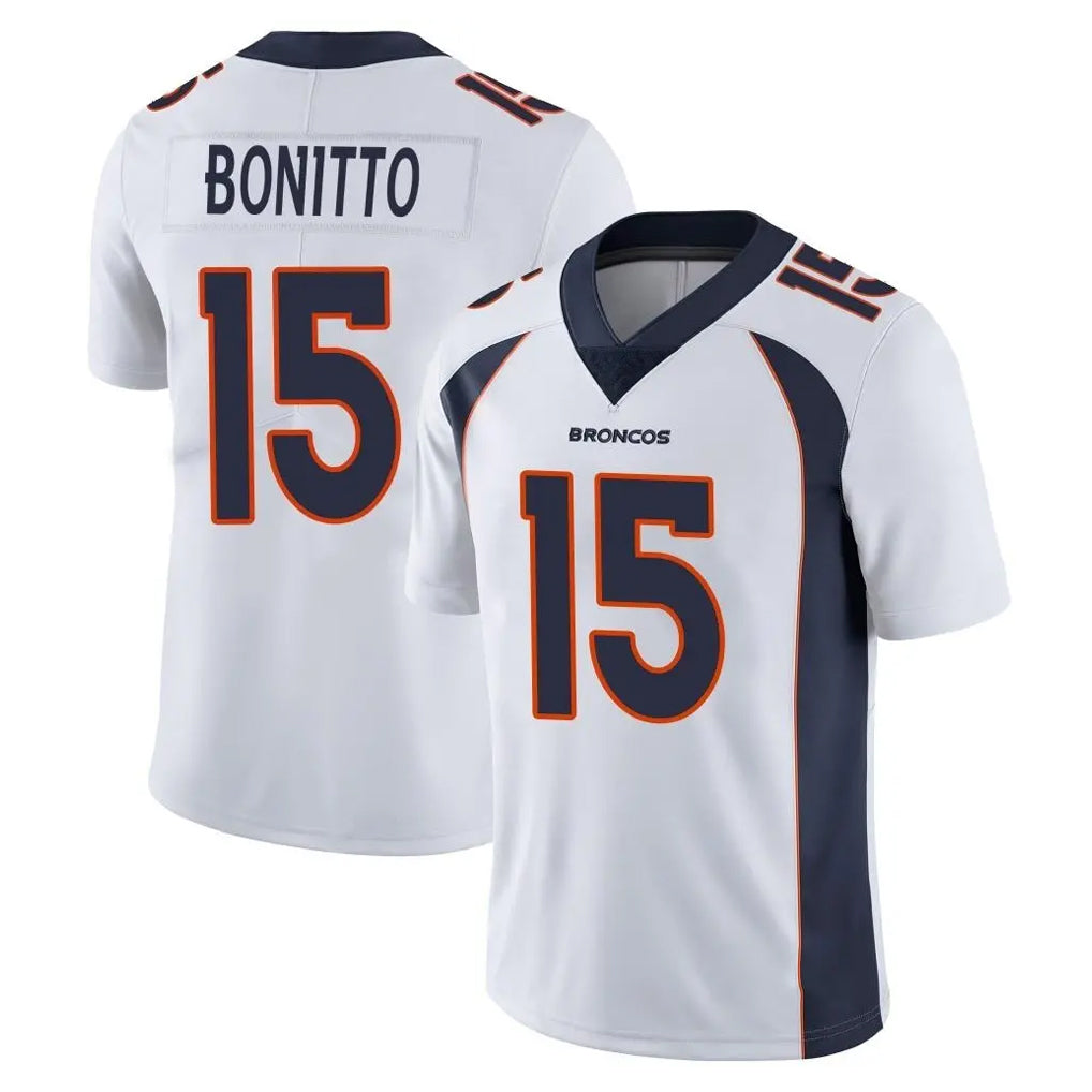 Seanshop D.Broncos #15 Nik Bonitto Player White Vapor Untouchable Limited Home Game Stitched Jerseys