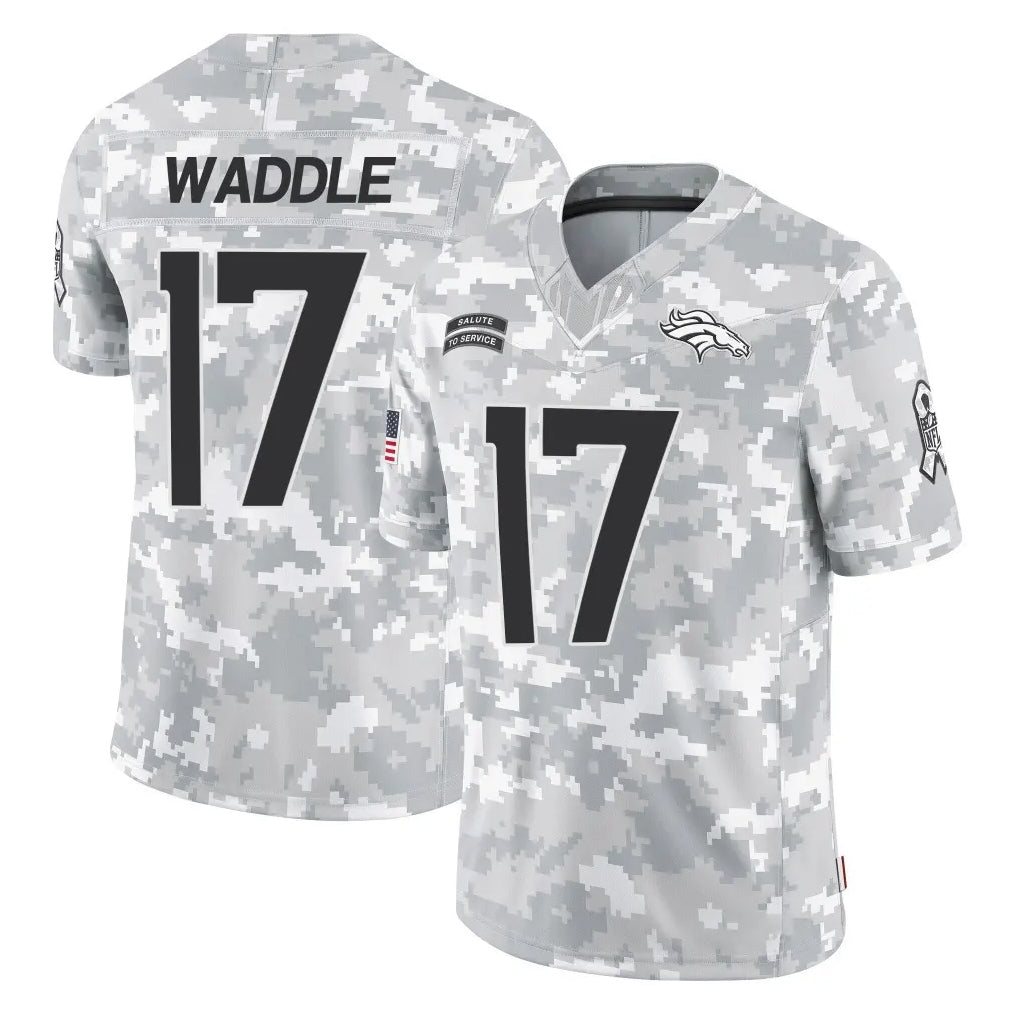 Seanshop D.Broncos #17 Jaylen Waddle Player Arctic Camo Salute To Service Limited Stitched Jerseys