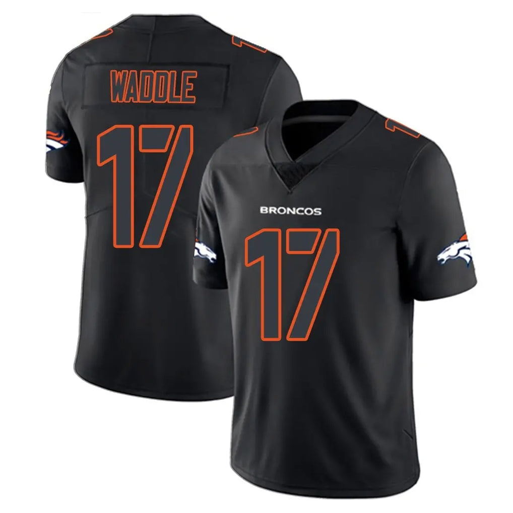 Seanshop D.Broncos #17 Jaylen Waddle Player Black Impact Limited Game Stitched Jerseys