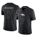 Seanshop D.Broncos #17 Jaylen Waddle Player Black Reflective Limited Stitched Jerseys