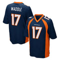 Seanshop D.Broncos #17 Jaylen Waddle Player Navy Game Stitched Jerseys