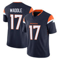 Seanshop D.Broncos #17 Jaylen Waddle Player Navy Limited Vapor F.U.S.E. Home Game Stitched Jerseys
