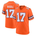 Seanshop D.Broncos #17 Jaylen Waddle Player Orange Alternate Collection Throwback Game Stitched Jerseys