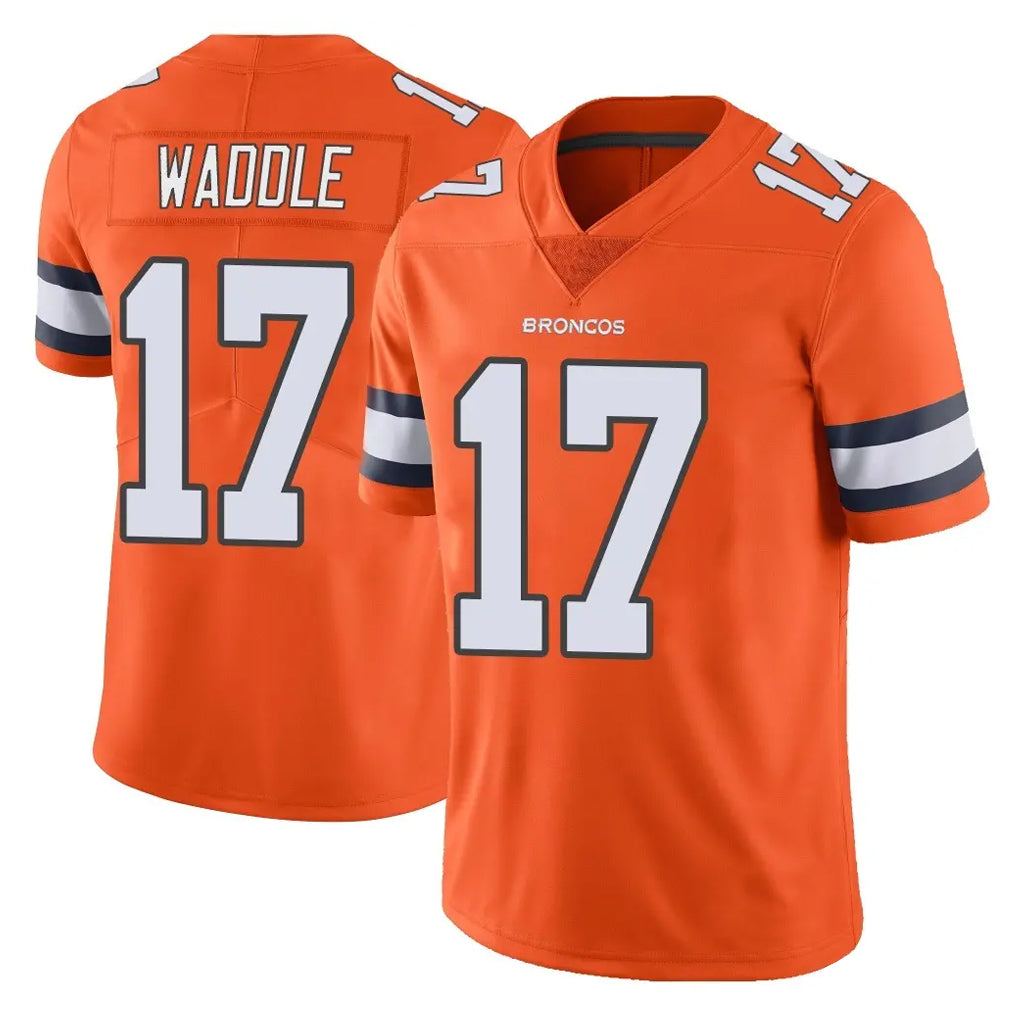 Seanshop D.Broncos #17 Jaylen Waddle Player Orange Vapor Untouchable Limited Home Game Stitched Jerseys