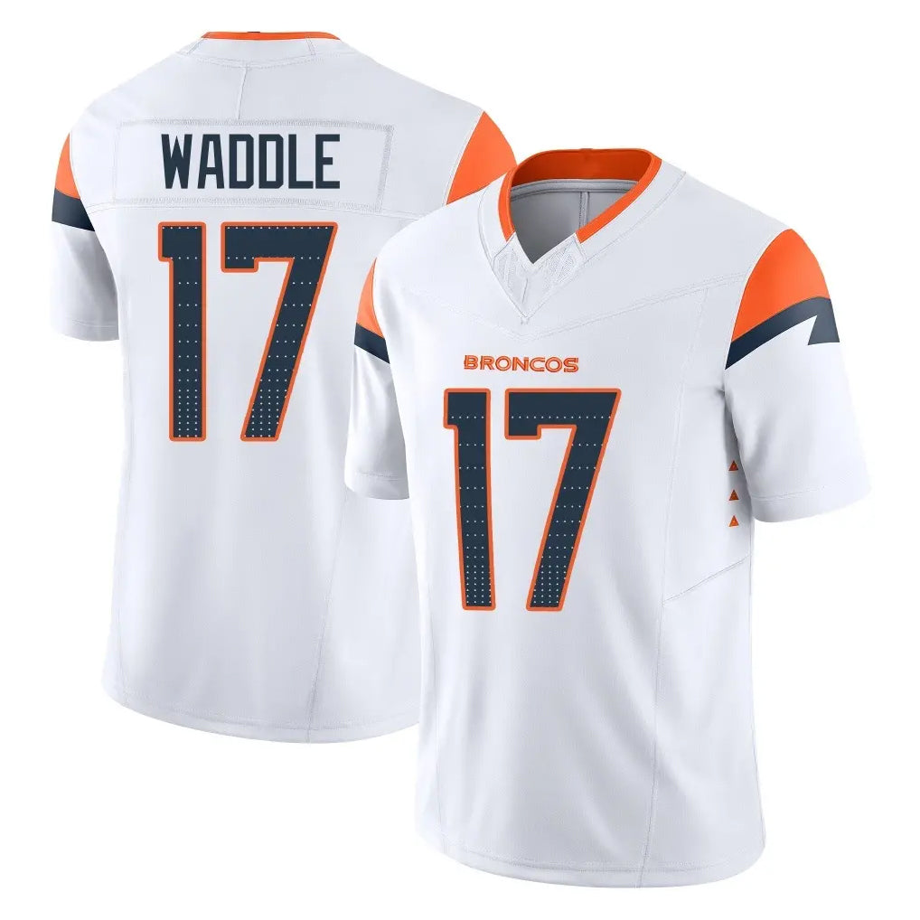 Seanshop D.Broncos #17 Jaylen Waddle Player White Limited Vapor F.U.S.E. Home Game Stitched Jerseys