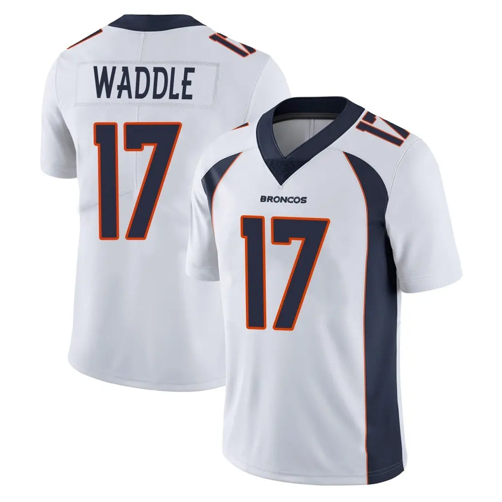 Seanshop D.Broncos #17 Jaylen Waddle Player White Vapor Untouchable Limited Home Game Stitched Jerseys