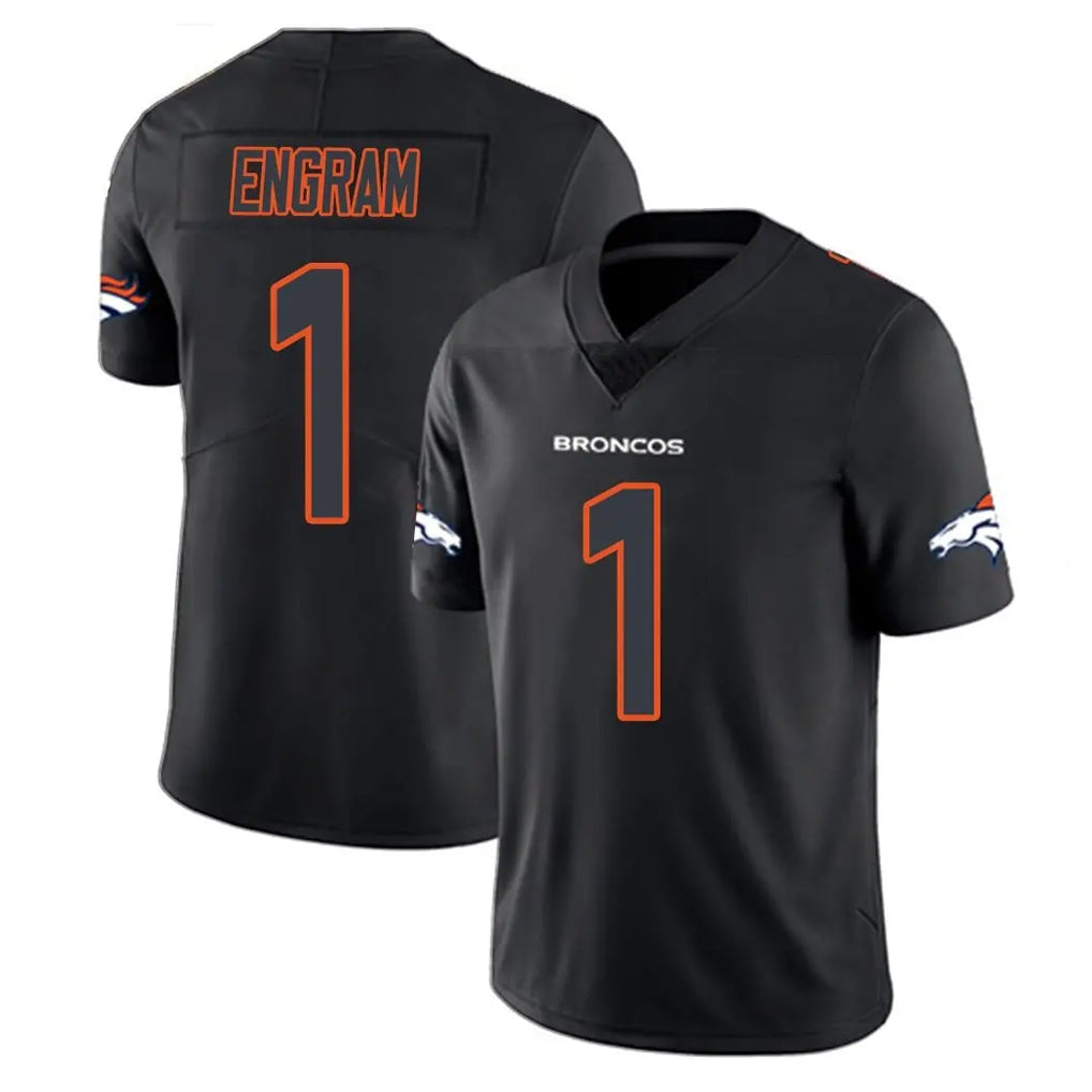 Seanshop D.Broncos #1 Evan Engram Player Black Impact Limited Game Stitched Jerseys