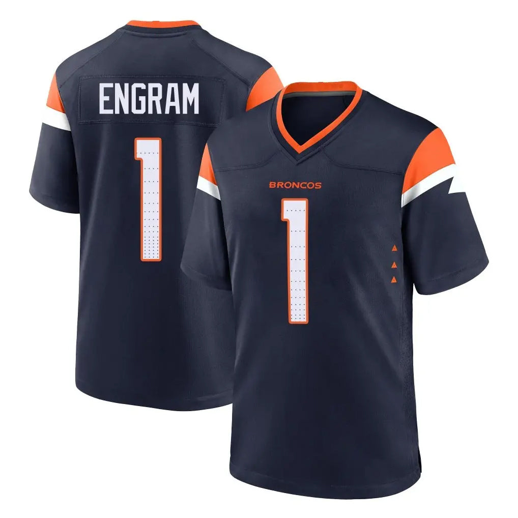 Seanshop D.Broncos #1 Evan Engram Player Navy Home Game Stitched Jerseys