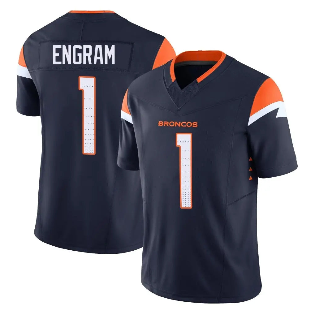 Seanshop D.Broncos #1 Evan Engram Player Navy Limited Vapor F.U.S.E. Home Game Stitched Jerseys