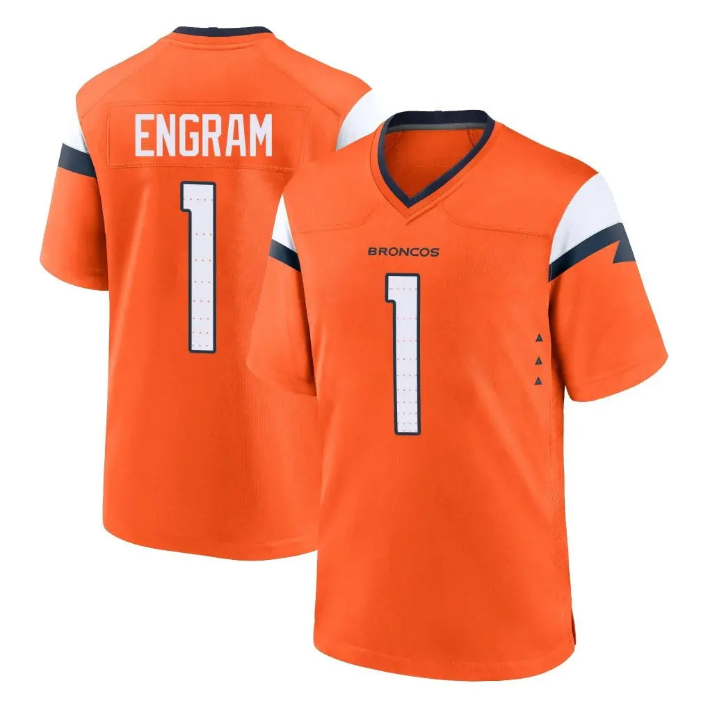 Seanshop D.Broncos #1 Evan Engram Player Orange Home Game Stitched Jerseys