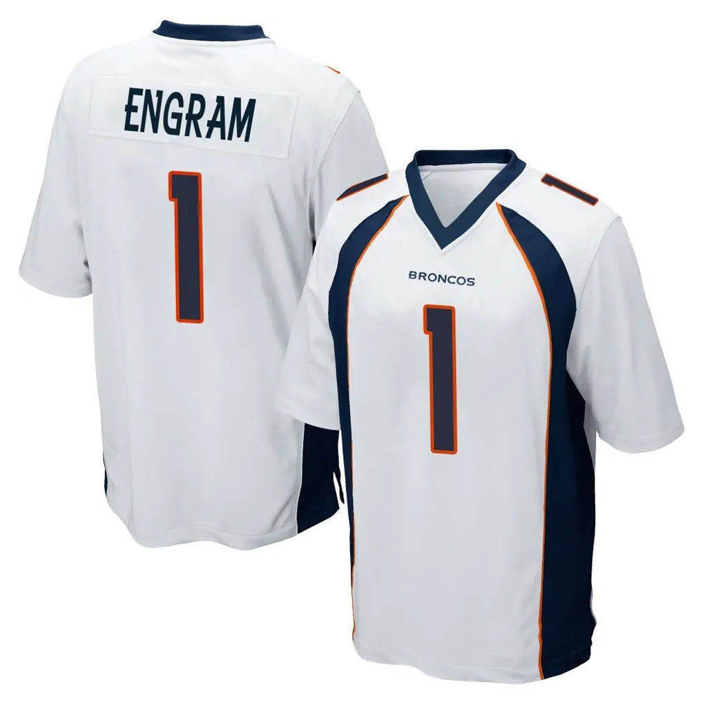 Seanshop D.Broncos #1 Evan Engram Player White Game Stitched Jerseys