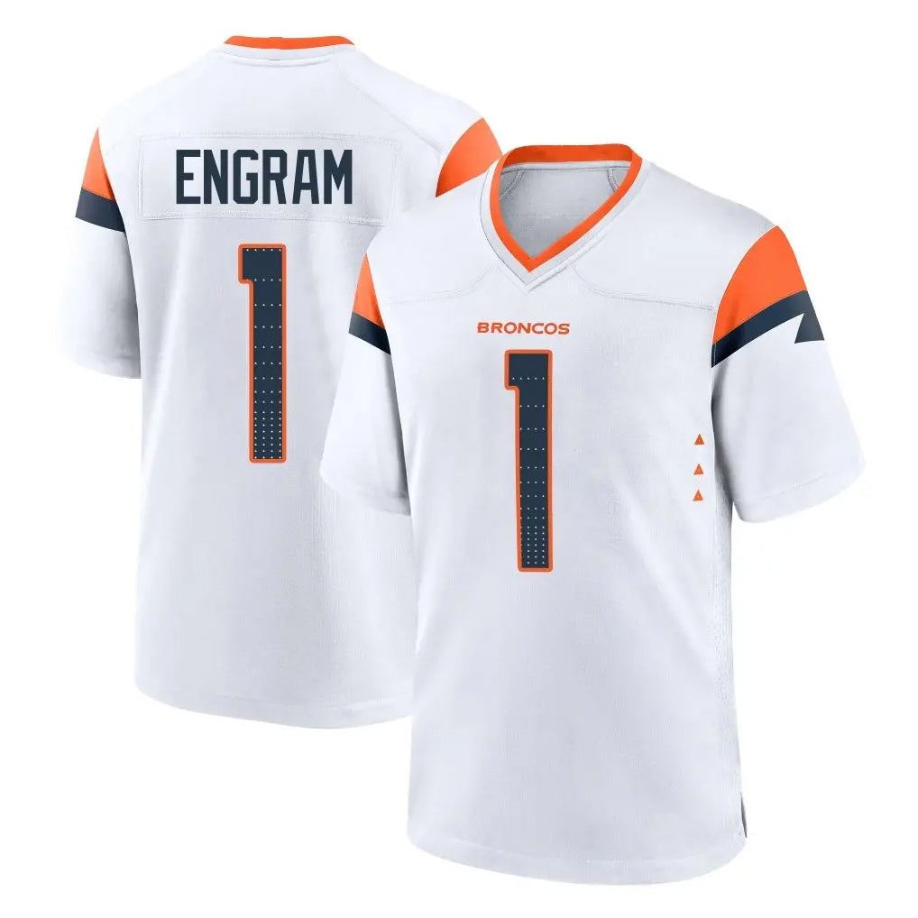 Seanshop D.Broncos #1 Evan Engram Player White Home Game Stitched Jerseys