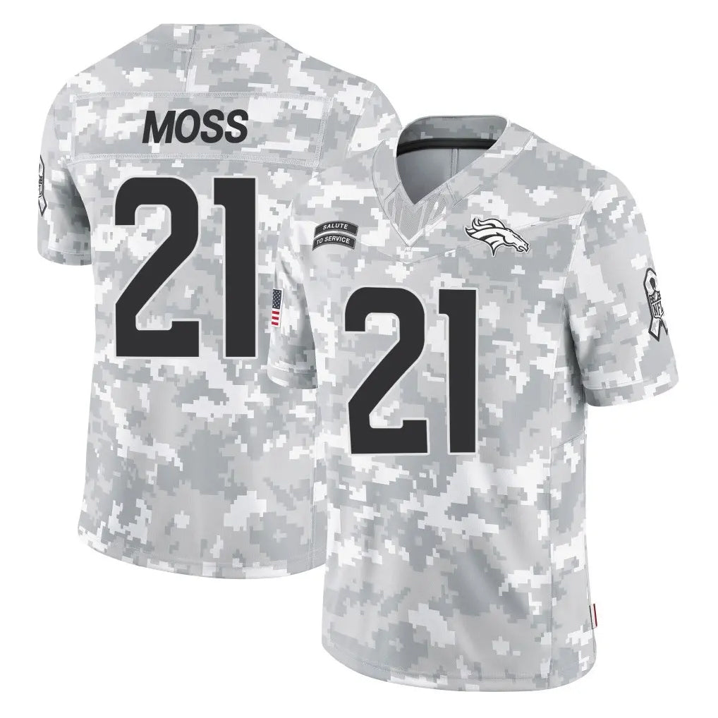 Seanshop D.Broncos #21 Riley Moss Player Arctic Camo Salute To Service Limited Stitched Jerseys