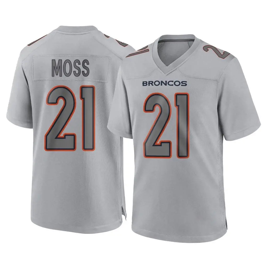 Seanshop D.Broncos #21 Riley Moss Player Gray Atmosphere Fashion Limited Game Stitched Jerseys