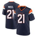 Seanshop D.Broncos #21 Riley Moss Player Navy Home Game Stitched Jerseys