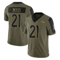 Seanshop D.Broncos #21 Riley Moss Player Olive Salute To Service Limited Game Stitched Jerseys