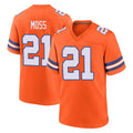 Seanshop D.Broncos #21 Riley Moss Player Orange Alternate Collection Throwback Game Stitched Jerseys