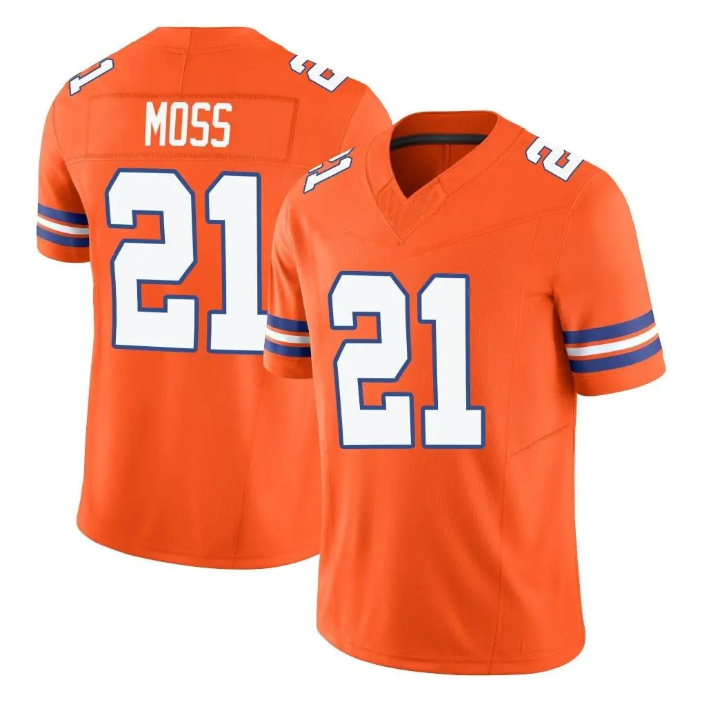 Seanshop D.Broncos #21 Riley Moss Player Orange Limited Alternate Vapor F.U.S.E. Throwback Game Stitched Jerseys