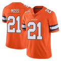 Seanshop D.Broncos #21 Riley Moss Player Orange Vapor Untouchable Limited Home Game Stitched Jerseys