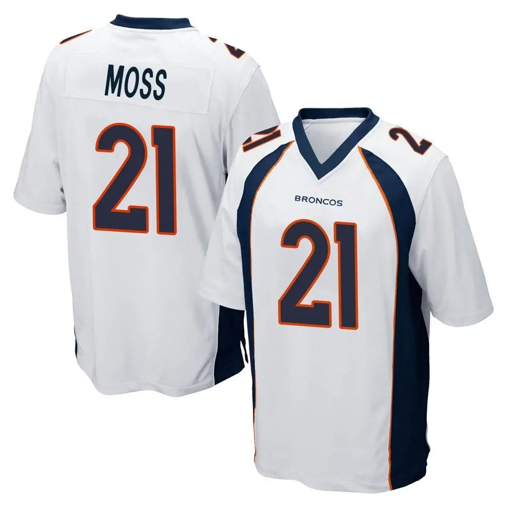 Seanshop D.Broncos #21 Riley Moss Player White Game Stitched Jerseys