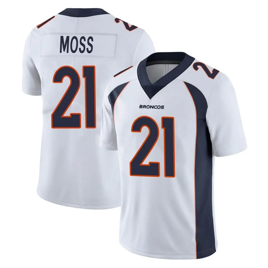 Seanshop D.Broncos #21 Riley Moss Player White Vapor Untouchable Limited Home Game Stitched Jerseys