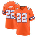 Seanshop D.Broncos #22 Brandon Jones Player Orange Alternate Collection Throwback Game Stitched Jerseys