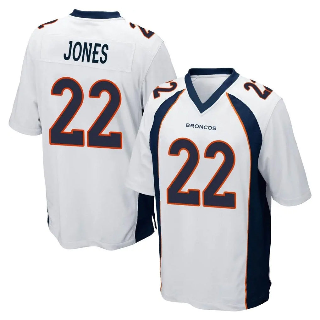 Seanshop D.Broncos #22 Brandon Jones Player White Game Stitched Jerseys