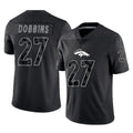 Seanshop D.Broncos #27 J.K. Dobbins Player Black Reflective Limited Stitched Jerseys