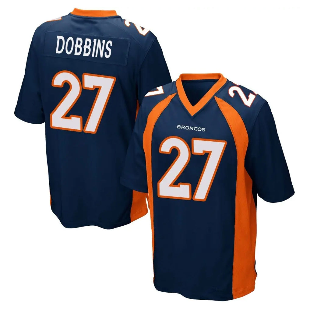 Seanshop D.Broncos #27 J.K. Dobbins Player Navy Game Stitched Jerseys