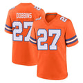 Seanshop D.Broncos #27 J.K. Dobbins Player Orange Alternate Collection Throwback Game Stitched Jerseys