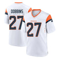 Seanshop D.Broncos #27 J.K. Dobbins Player White Home Game Stitched Jerseys