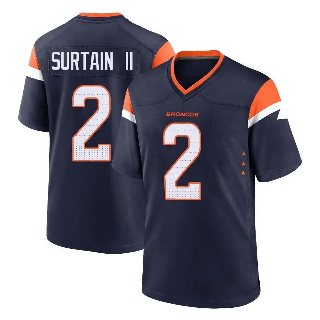 Seanshop D.Broncos #2 Pat Surtain II Player Navy Home Game Stitched Jerseys