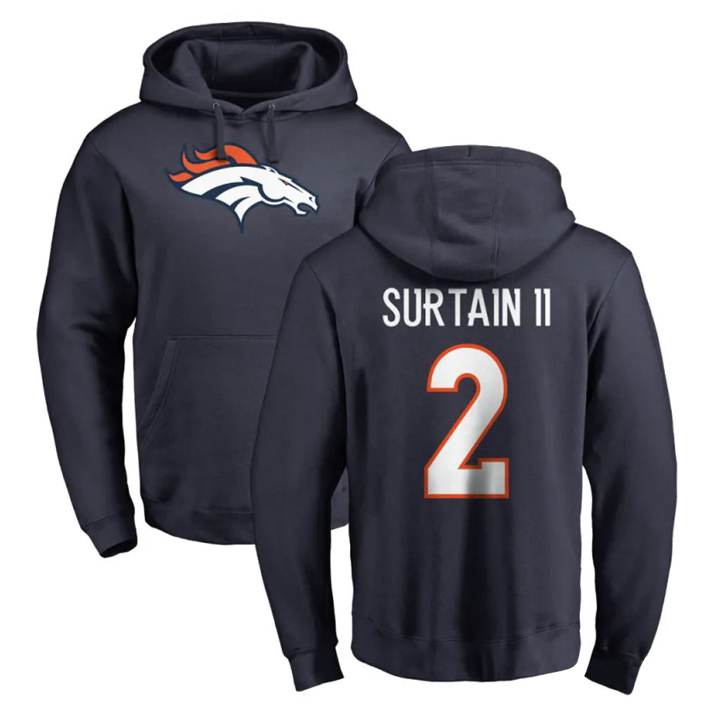 Seanshop D.Broncos #2 Pat Surtain II Player Navy Pullover Hoodie Limited Stitched Jerseys