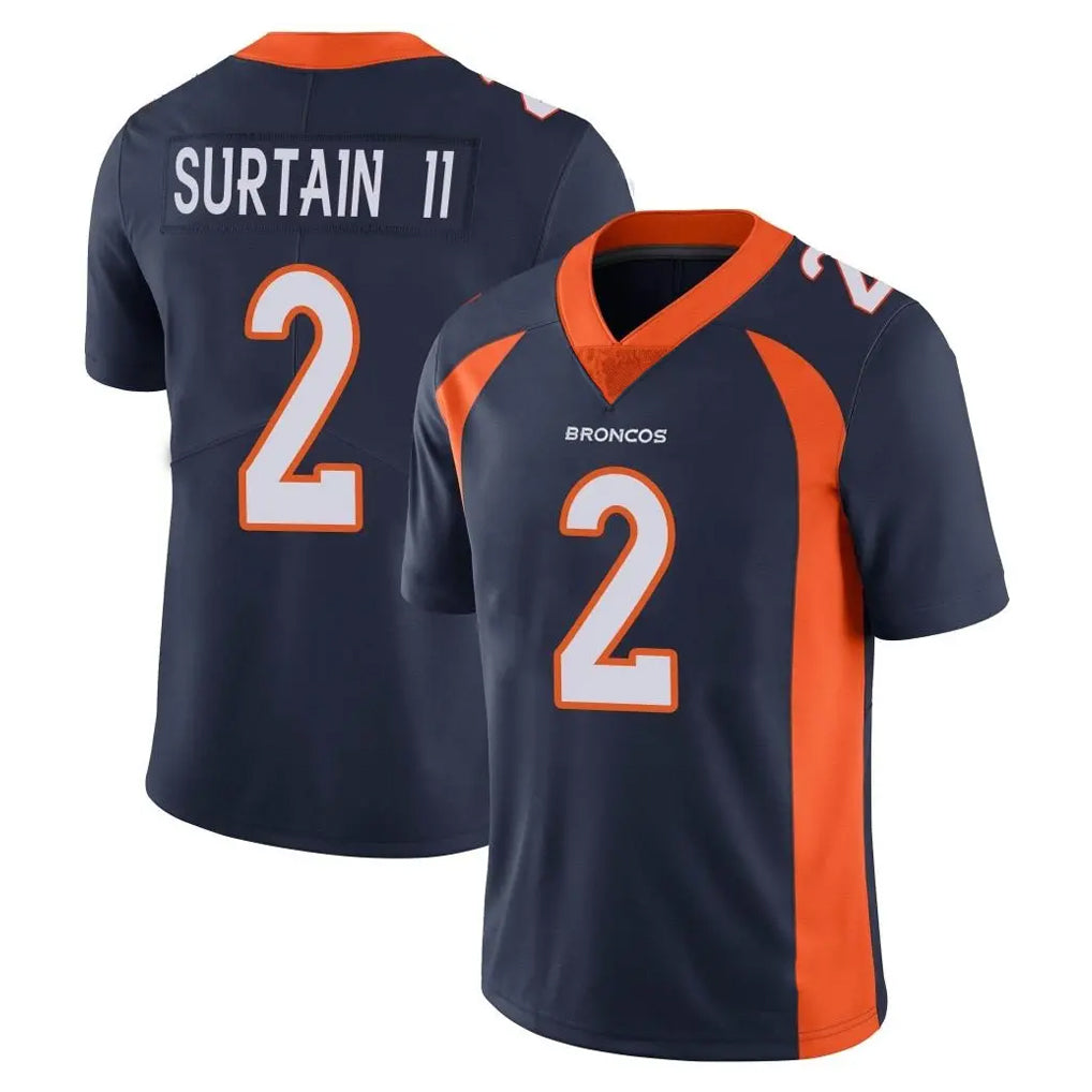 Seanshop D.Broncos #2 Pat Surtain II Player Navy Vapor Untouchable Limited Game Stitched Jerseys