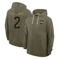 Seanshop D.Broncos #2 Pat Surtain II Player Olive Salute to Service Pullover Hoodies Limited Stitched Jerseys