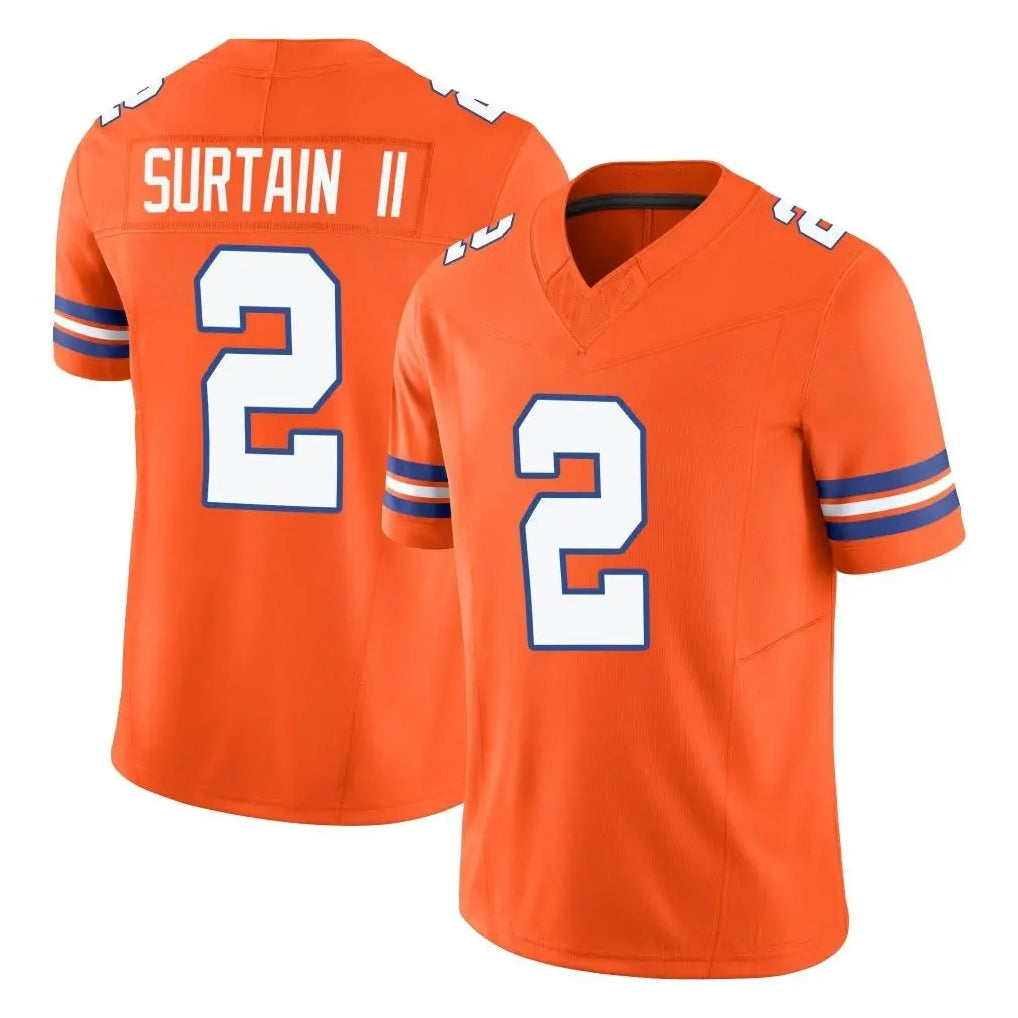 Seanshop D.Broncos #2 Pat Surtain II Player Orange Limited Alternate Vapor F.U.S.E. Throwback Game Stitched Jerseys