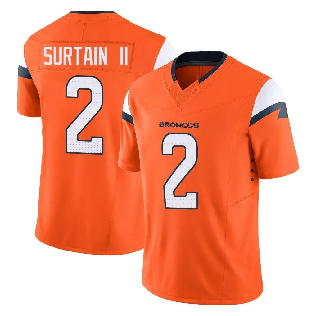 Seanshop D.Broncos #2 Pat Surtain II Player Orange Vapor F.U.S.E. Limited Home Game Stitched Jerseys