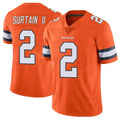 Seanshop D.Broncos #2 Pat Surtain II Player Orange Vapor Untouchable Limited Home Game Stitched Jerseys