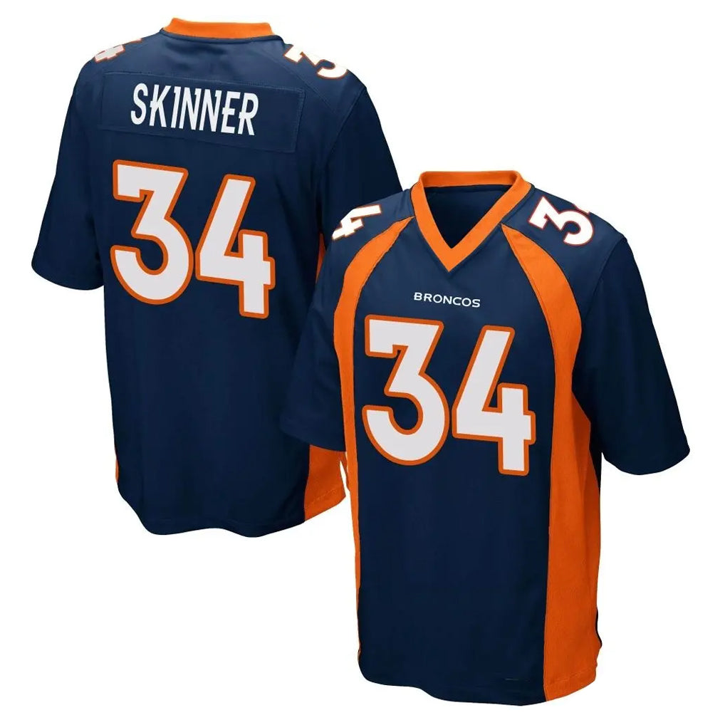 Seanshop D.Broncos #34 JL Skinner Player Navy Game Stitched Jerseys
