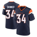 Seanshop D.Broncos #34 JL Skinner Player Navy Home Game Stitched Jerseys