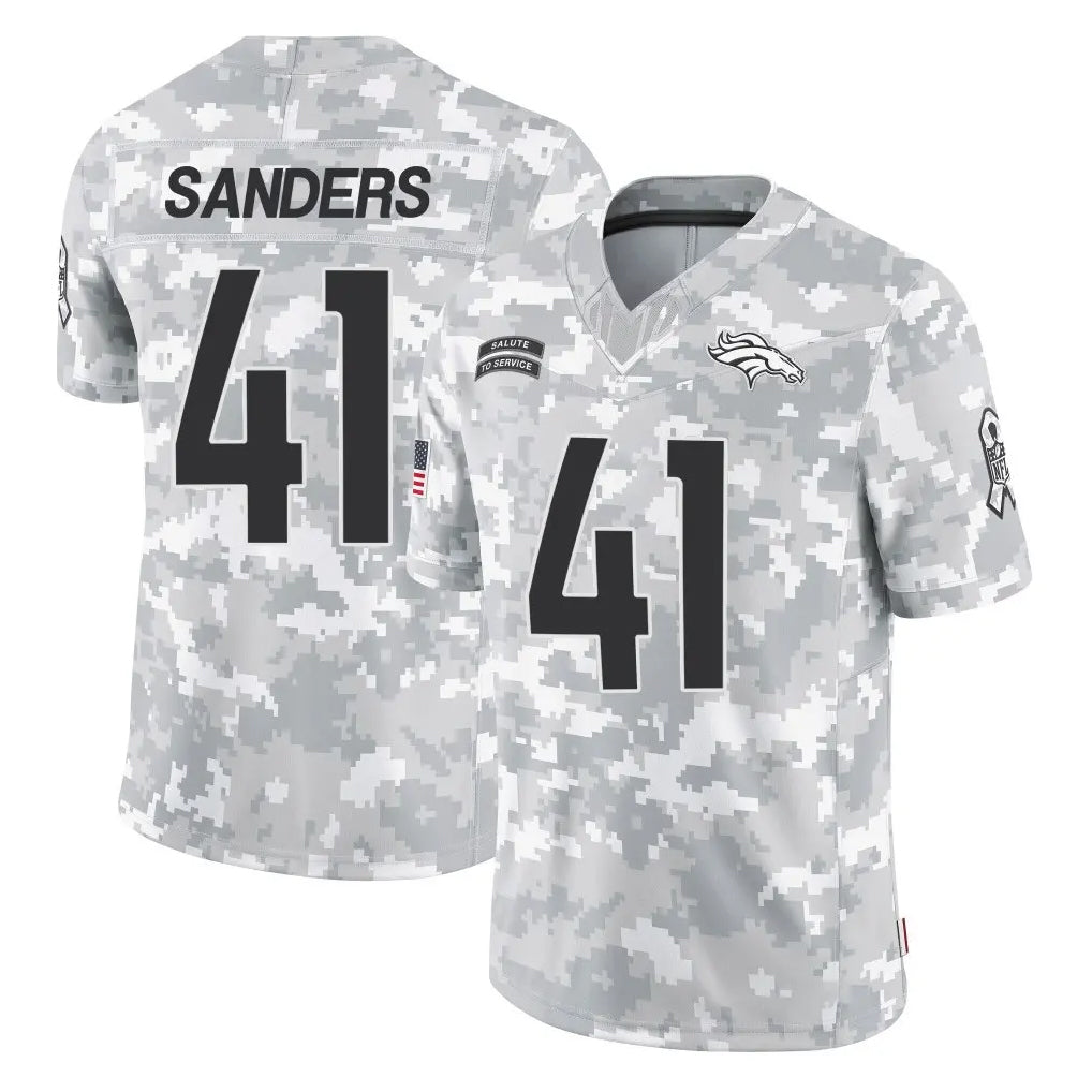 Seanshop D.Broncos #41 Drew Sanders Player Arctic Camo Salute To Service Limited Stitched Jerseys