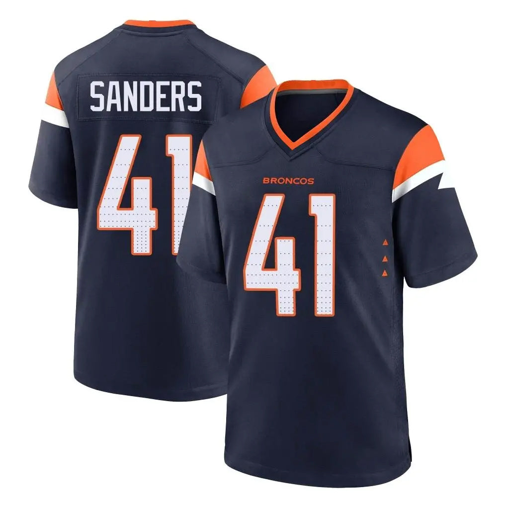 Seanshop D.Broncos #41 Drew Sanders Player Navy Home Game Stitched Jerseys
