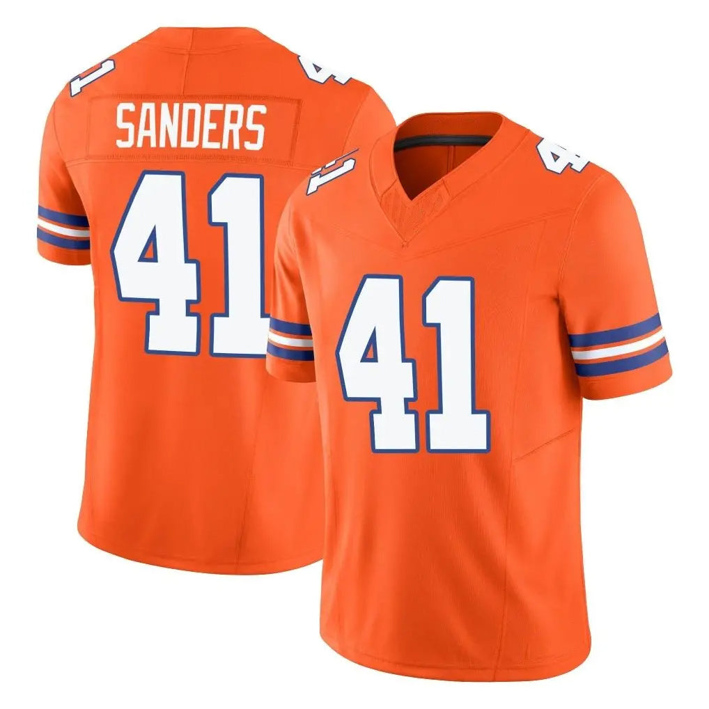 Seanshop D.Broncos #41 Drew Sanders Player Orange Limited Alternate Vapor F.U.S.E. Throwback Game Stitched Jerseys