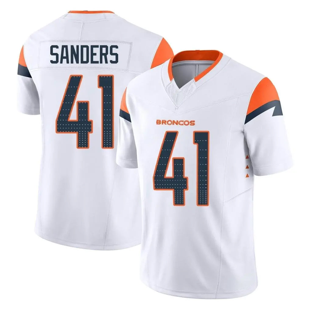Seanshop D.Broncos #41 Drew Sanders Player White Limited Vapor F.U.S.E. Home Game Stitched Jerseys