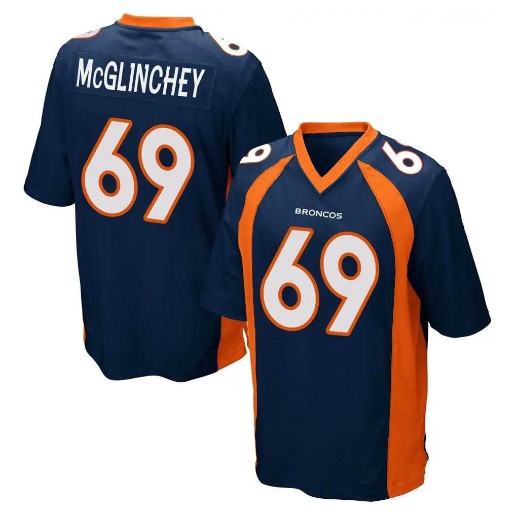 Seanshop D.Broncos #69 Mike McGlinchey Player Navy Game Stitched Jerseys