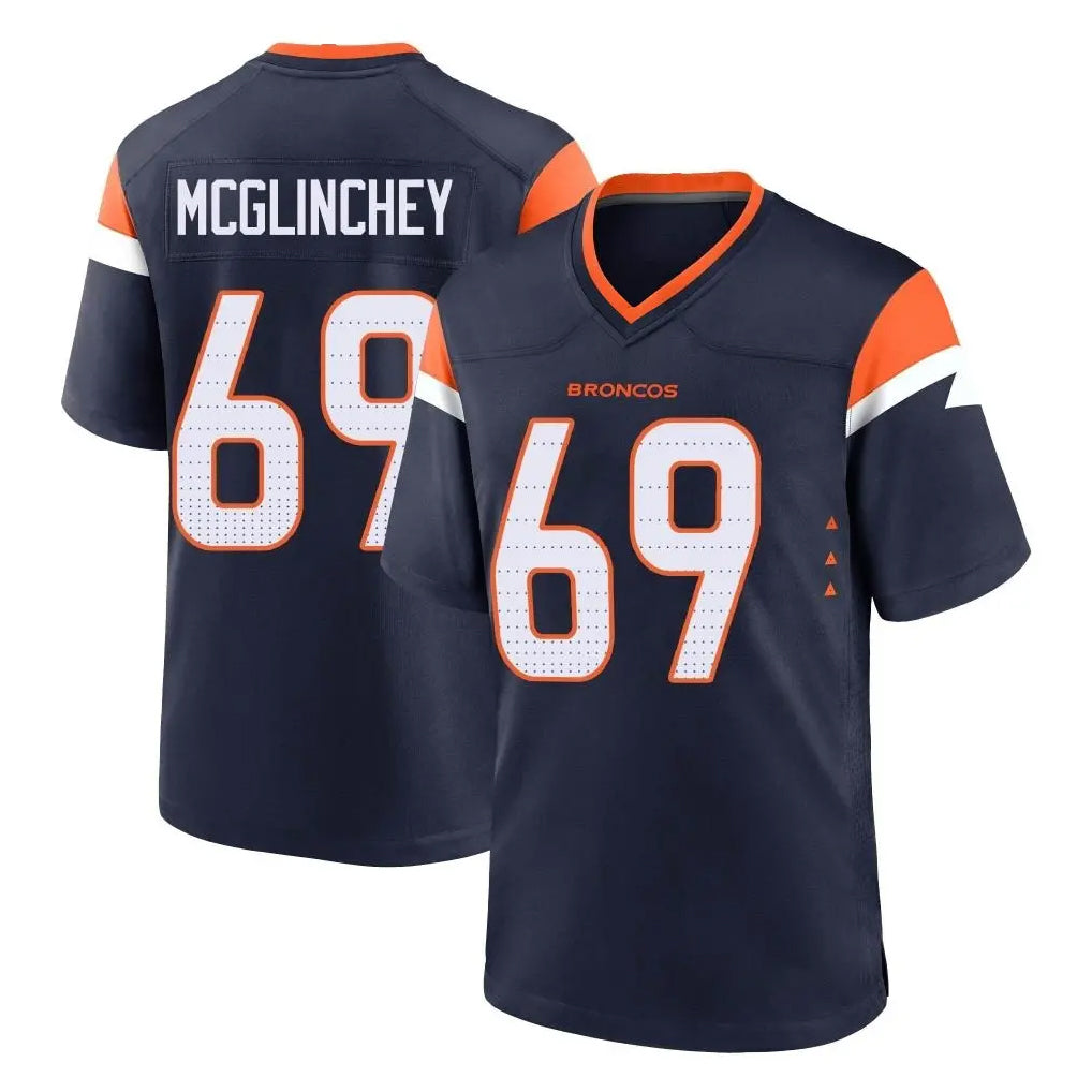 Seanshop D.Broncos #69 Mike McGlinchey Player Navy Home Game Stitched Jerseys