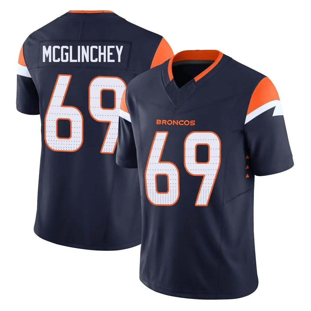 Seanshop D.Broncos #69 Mike McGlinchey Player Navy Limited Vapor F.U.S.E. Home Game Stitched Jerseys